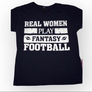 Real Women Play Fantasy Football Short Sleeve Graphic Tee / Size Large